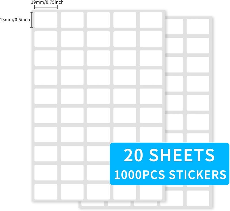 Yeachlaing Multi-Use Removable Labels, 1/2" x 3/4",1000 PCS Blank Labels Total,Water/Oil/Tear Resistant/Ink Won't Smudge No Residue - Image 2